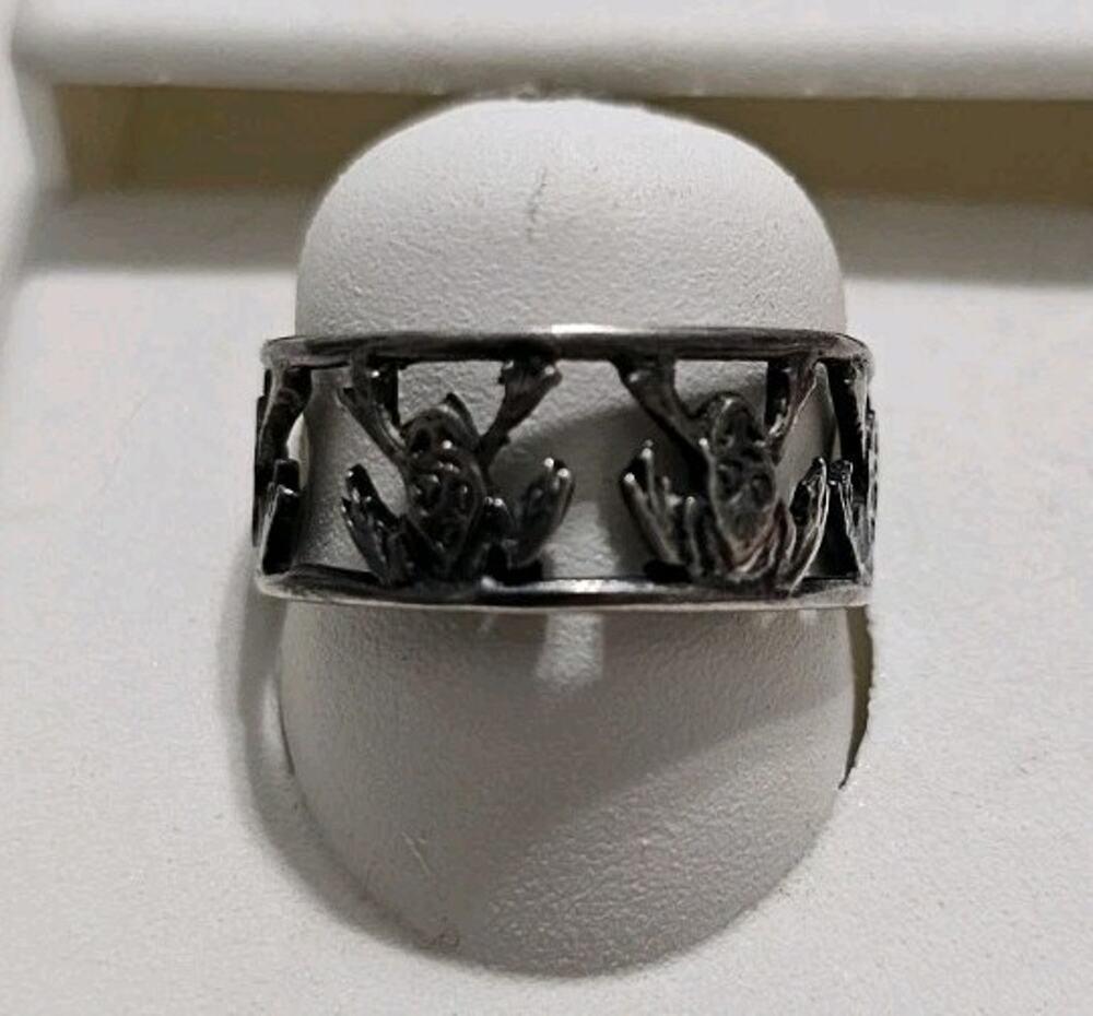 Silver Frog Ring 925 Size 9 Band